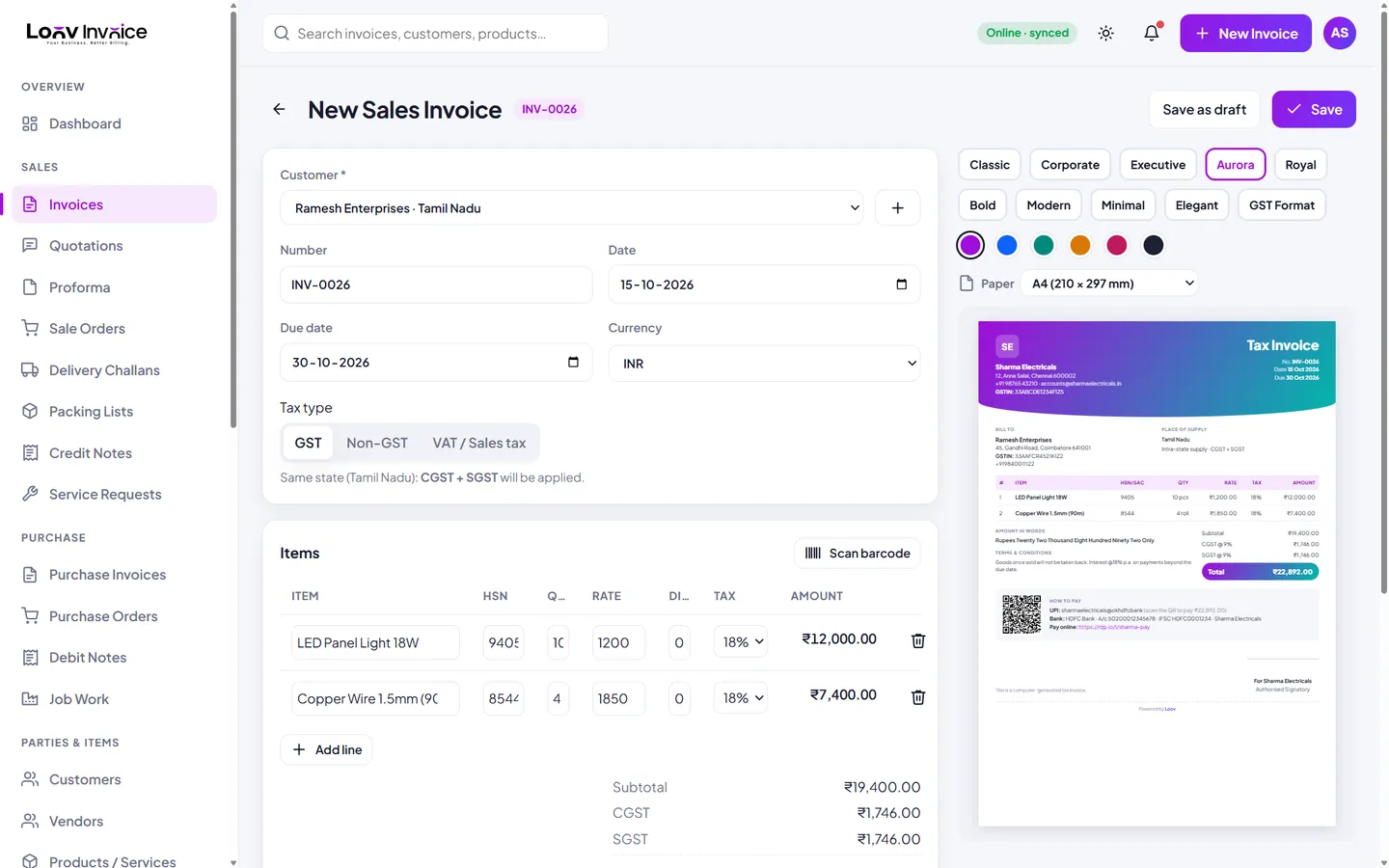 Billing & invoicing in Loov Invoice