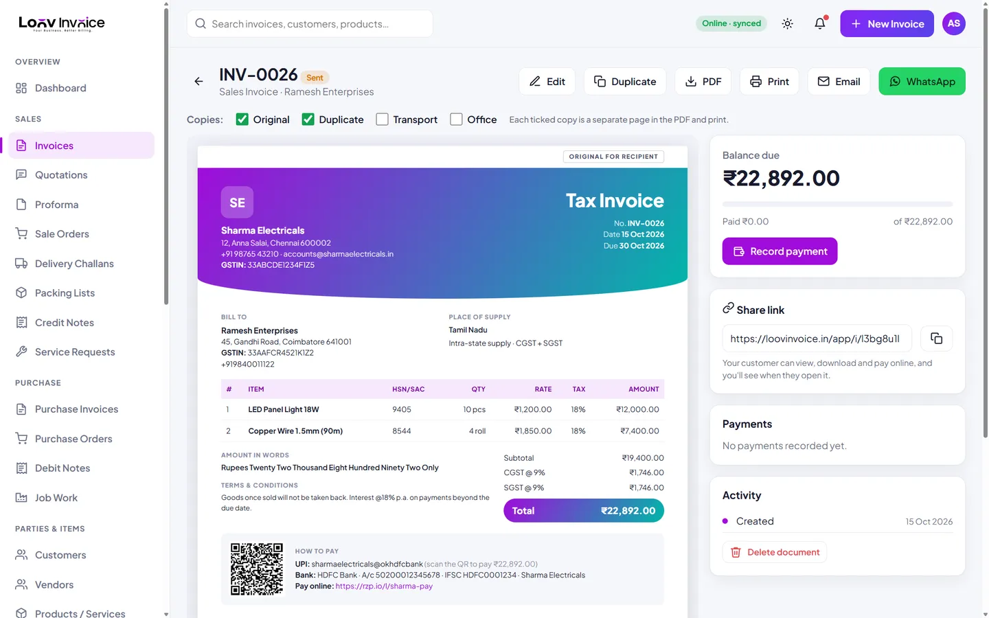 GST & tax compliance in Loov Invoice